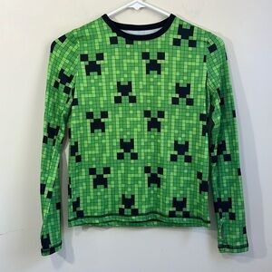Minecraft Cuddl Duds Boys Long Sleeve Shirt Size Large